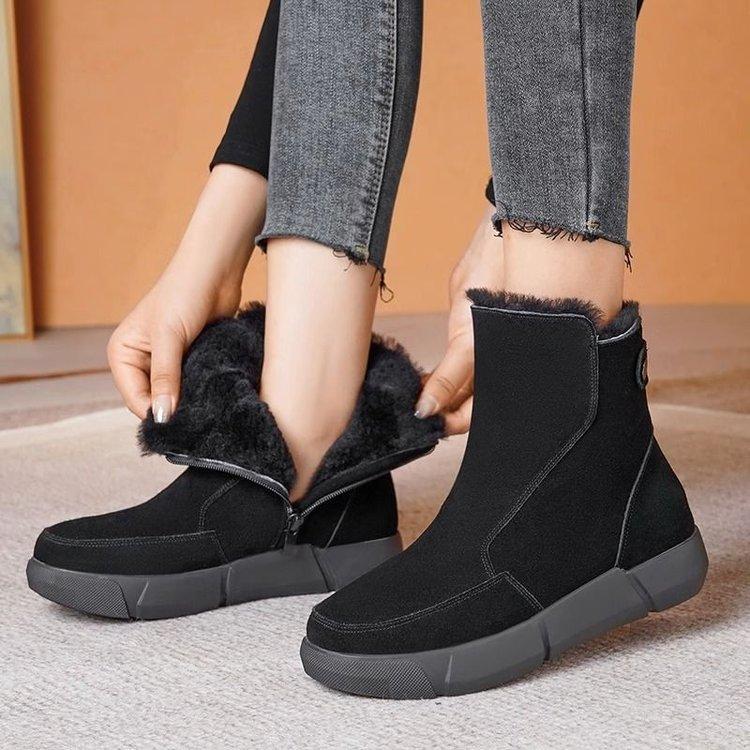Snow boots thickened annual warm non-slip northeast short boots soft-soled cotton shoes