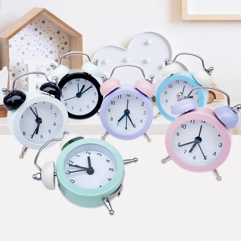 Mini Metal Alarm Clock Cute Creative Student Children's Small Alarm Clock Exchangeable Clock Face