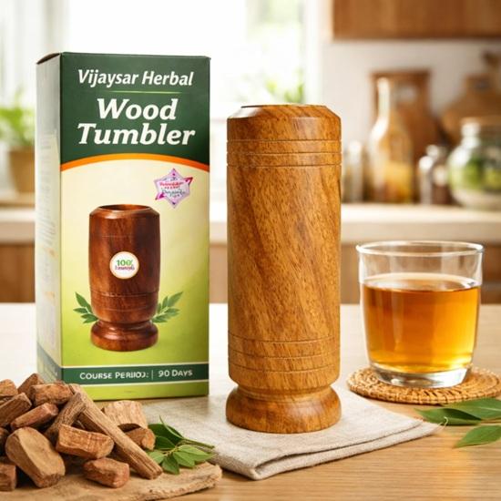 

Hashcart Vijaysar Wooden Glass Tumbler Lab Certified Vijaysar Wood Glass for Diabetes Ayurvedic Sugar Care Glass with 80 ml Capacity for Sugar Balance