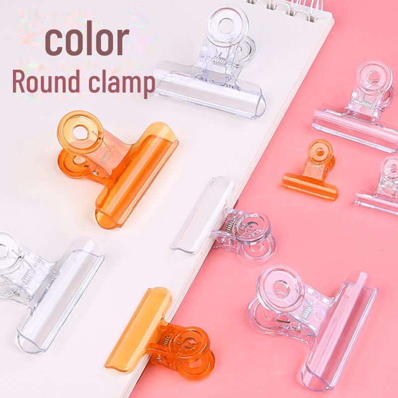 Colorful Transparent Small Round Ticket Clips - Cute Long Tail Clips for Files and Books, Large Barrel Design