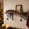 Gothic Home Accents 2Pcs Spider Web Corner Metal Wall Art, Signs Outdoor Decor, Unique Garden Hanging Minimalist Aesthetic Sculpture for Living