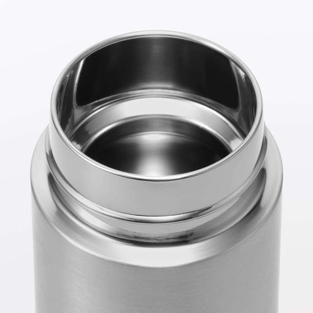 MUJI Vacuum Insulated Insulated Product 76049098 Bottle, One-Touch Type, 500mL, Number