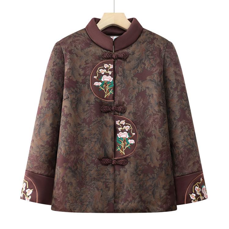 

New Style Grandma Winter Cotton Coat Plus Velvet Thickened Mother Tang Coat Old Lady Cotton Coat Elderly Cotton Coat XL красный