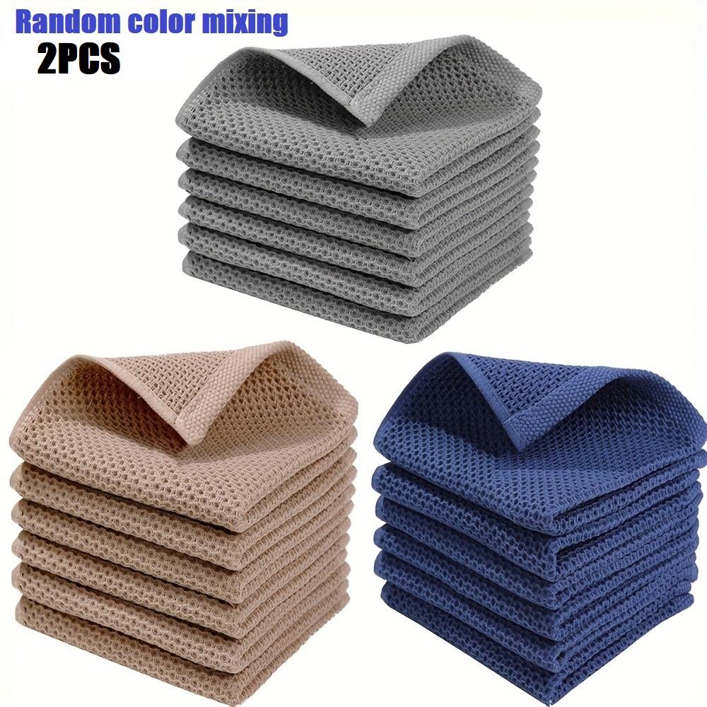 2/4/8PCS Cotton Square Towels - Handkerchiefs Tea Towels with Honeycomb Design High Absorbency Breathable Kitchen Towels