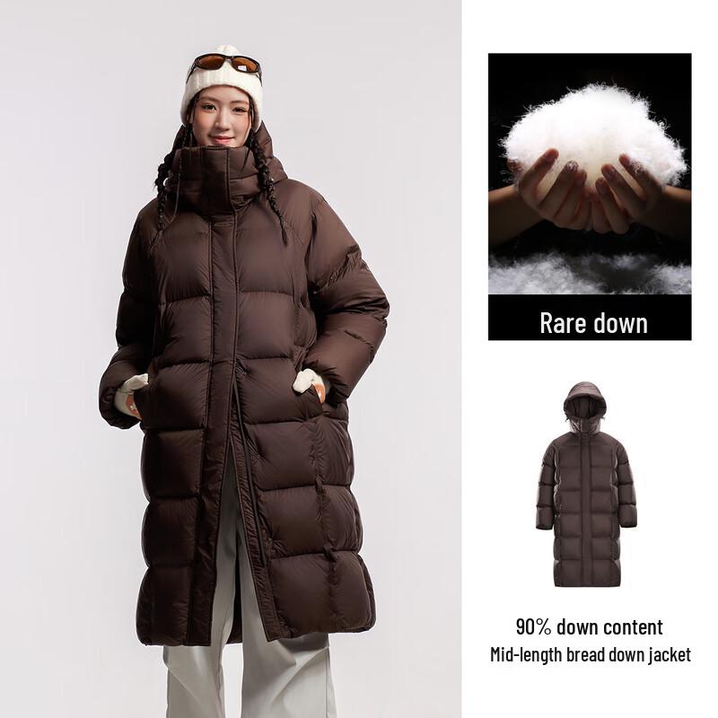 Camel Women's Mid-Length Puffer Down Jacket