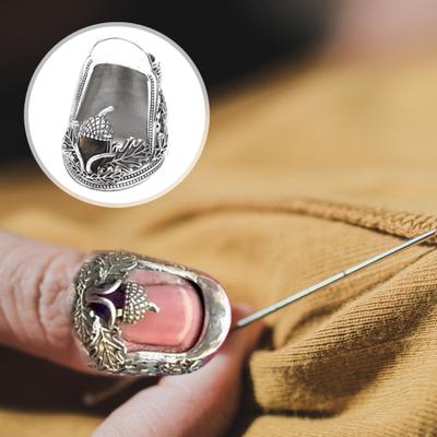 Ditale da Cucito Aperto per Cucito a Mano Quilting Ditale in Metallo Vintage Avvolgente