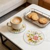 2D Cute Flower Drink Coasters Vintage Floral Coasters for Wedding Birthday Table Decor