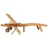 Sun Lounger 2 Pcs Brown Solid Wood Teak