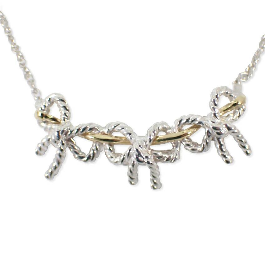 

[Used] TIFFANY 925/750 Twisted Ribbon Necklace/j68-7