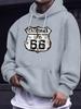 Autumn Winter Hoodie California US Route 66 Vintage Rusty Road Sign Retro Streetwear Fleece Sweatshirt