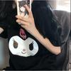 Kuromi Girl T-shirt With My Melody Print Kawaii Sanrio Anime Blouse