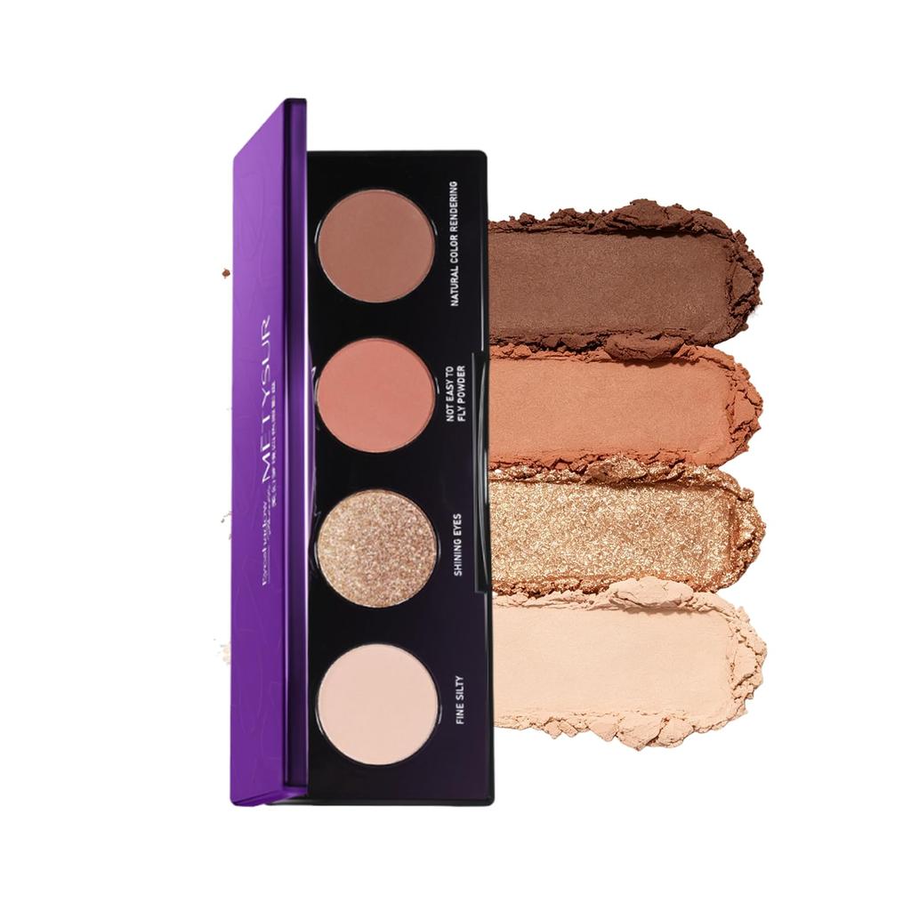 Eyeshadow and color Perfect for creating a and Brown and pink Easy to use for Rich in Ideal for everyday Gift T03 Sunset Peach 4-Color Palette