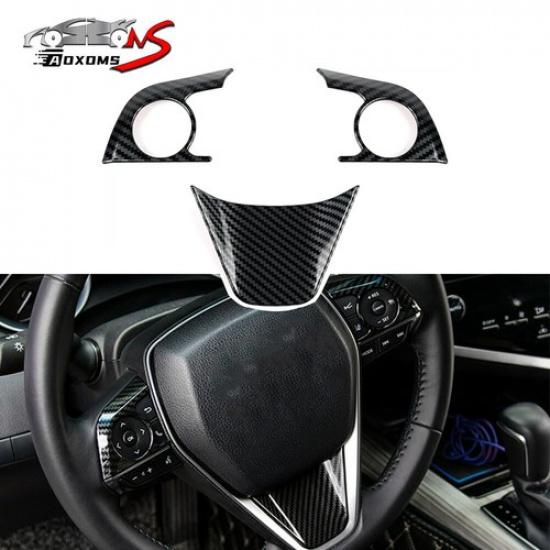 Carbon Fiber Steering Wheel Molding Trim Accessories for Toyota Camry 2018-2024