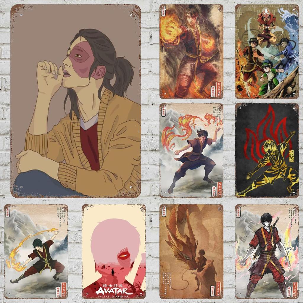 zuko Cartoon Retro Vintage Tin Sign Poster Decorative Plaque Metal Plate Wall Decor
