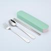 Portable Stainless Steel Cutlery Set: Spoons, Chopsticks, Knife, Fork - Three-Piece Set
