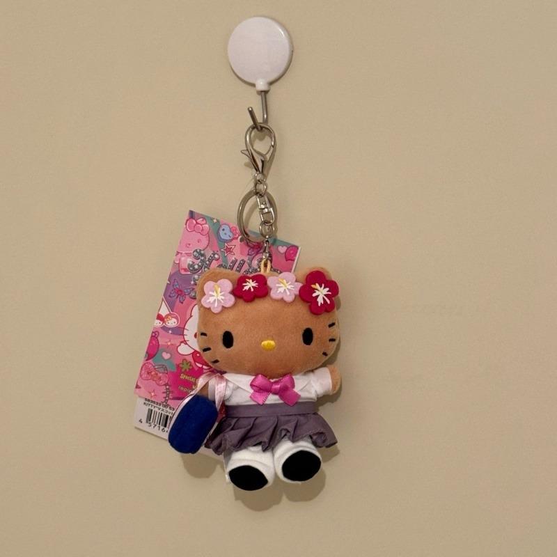Pink Leopard Print Bikini Dark Skin kitten Plush Dolls Keychains Cartoon JK Uniform Kitty Plush Accessories Bag Pendant