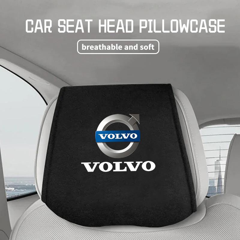 Car Logo Headrest Cover Seat Head Pillow Neck Headrest Cover For Volvo V40 V60 C30 C70 S60 S80 S90 XC40 XC60 XC70 XC90 T6