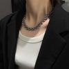 Punk Hip-hop Raffinato Fatto a Mano Perline Rotonde Acciaio Inossidabile Collana a Catena per Clavicola Parola O Accessori Choker per Donne Uomini Gioielli