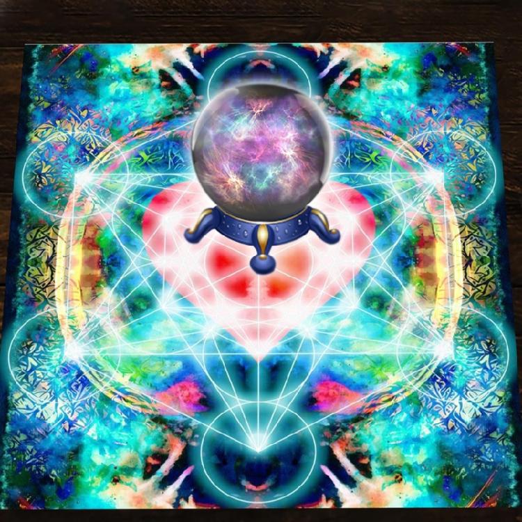 Metatron Heart Tarot Tablecloth Astrologys Witchcraft Deck Cloth Wall Decoration