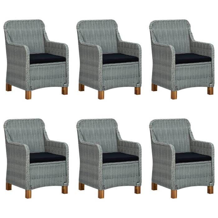VidaXL Mobilier à Dîner 7 pcs avec Coussins Salon de Jardin Ensemble de Salle à Manger d'Extérieur Table et Chaises de Patio 3060171