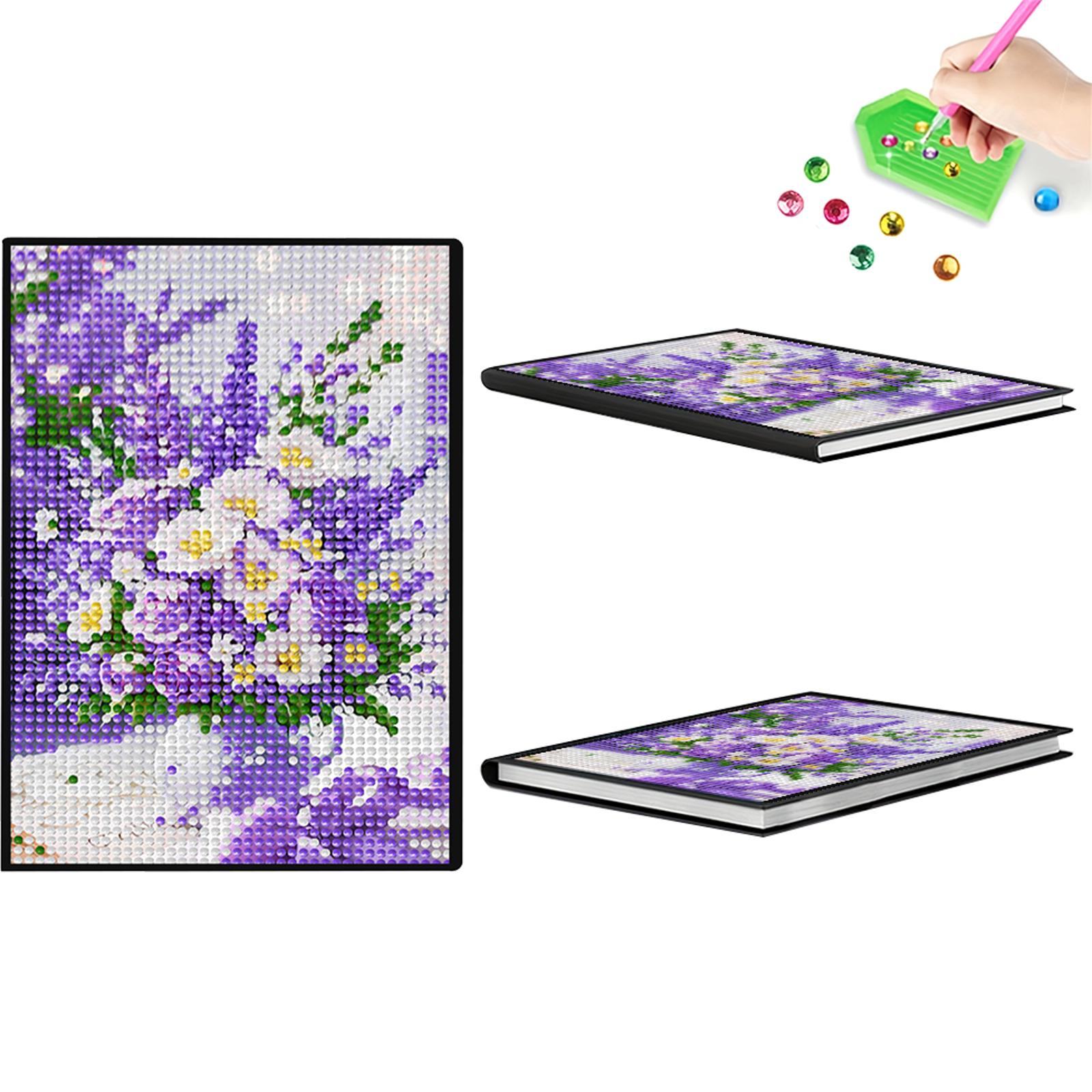 

DIY 5D Diamond Painting Notebook Set Diamond Art Sets Diamond Art Painting Notebook Kit Single-Sided Drill Holiday Birthday Gift