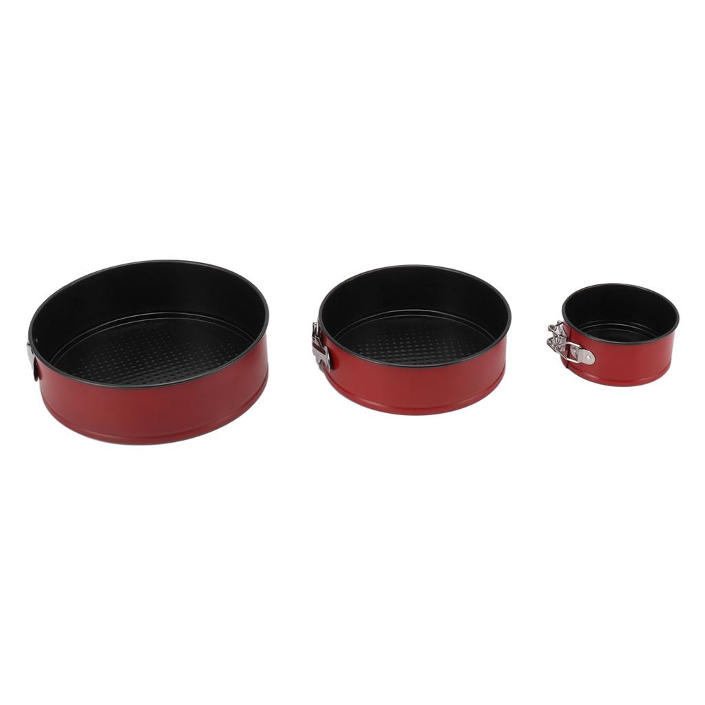 3Pcs Cake Pan Set Food Grade Thick Carbon Steel Prevent Sticking Round Honeycomb Springform Baking