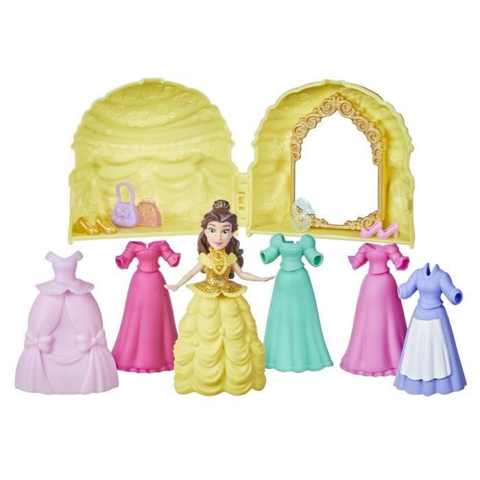 DISNEY PRINCESSES - Secret Styles - Mini Belle Et Ses Tenues - Coffret Poupée Avec 6 Tenues - Jouet Pour Enfants - À Partir De 4 Ans