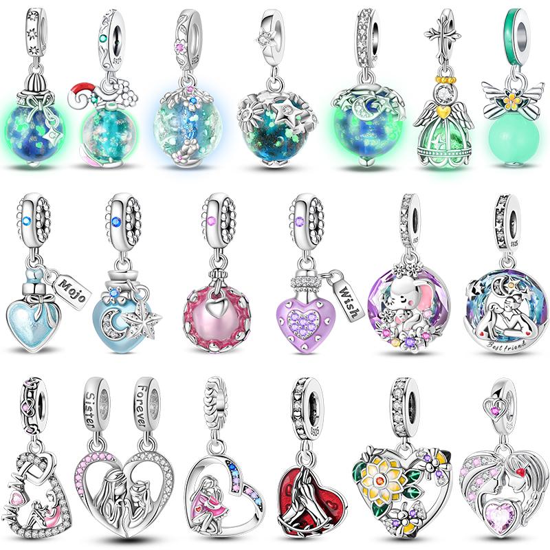 Original Copper Charms Beads Pendants Warm Family & Sunflower Heart Suitable For 3Mm Bracelets Diy Jewelry Making