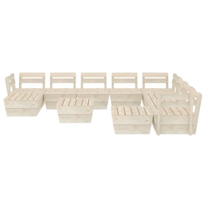 Garden Furniture Set - VIDAXL - Pallet 11 Pcs - Impregnated Spruce Wood - Modular Design - 6 People
