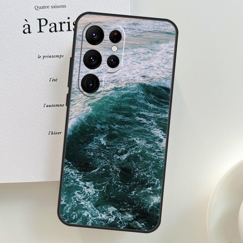 Blue Ocean Waves Sea Case For Samsung Galaxy S26 Ultra S24 S23 S22 S21 S25 Ultra S10 S20 Plus S25 FE Phone Cover