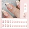 Secret Lives Glossy Reusable Artificial Translucent Skin Color with Silver Glitter & White French Design Press on Nails 24 Pieces Set with Kit