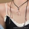 Vintage pentagram fringed collar women's summer 2024 new fashion long neck strap sweet cool babes collarbone chain