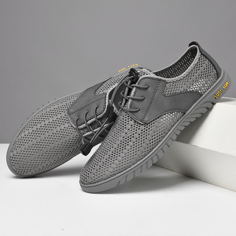 Sommar Andningsbara Mesh Herr Sneakers Mode Nya Ihåliga Casual Skor Män Stor Storlek Lätta Sandaler Zapatos De Hombre