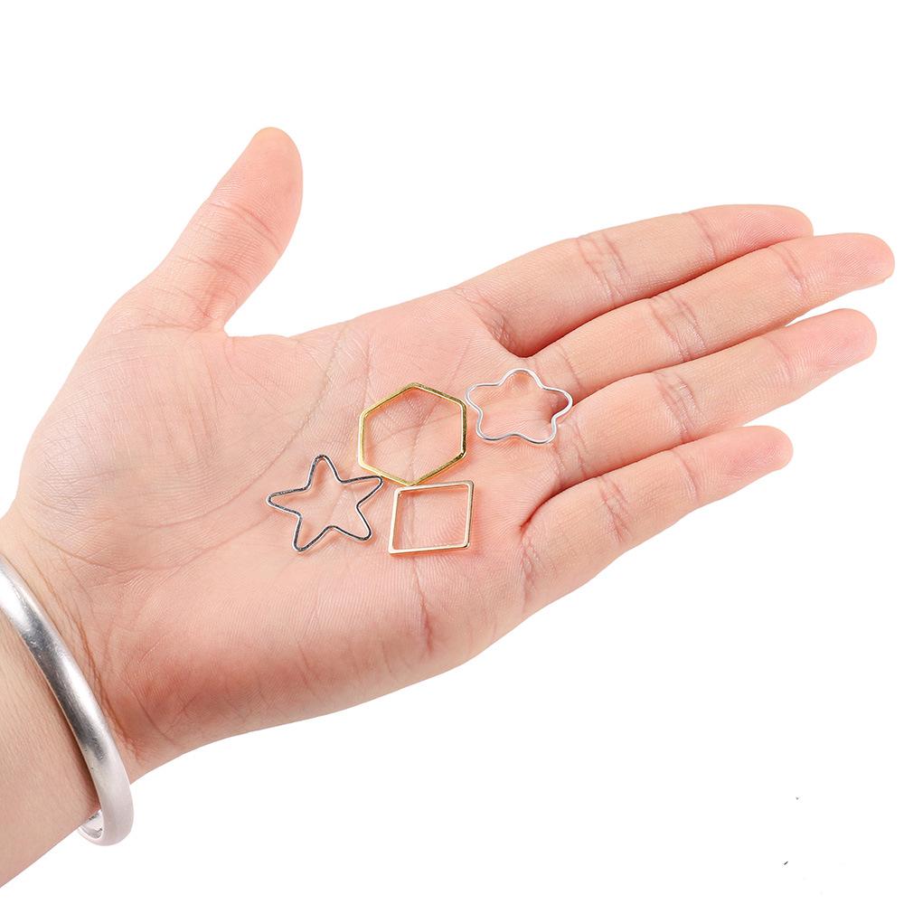 DIY Heart & Pentagram Metal Bezel Epoxy Alloy Frames for Jewelry Making