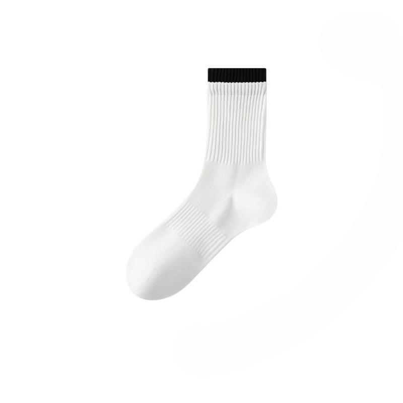 

Men s Autumn and Winter Pure Cotton Tea Tree Essential Oil 10A Antibacterial Deodorization Sweat Absorption Breathable Sports Long Socks 1 pair белый