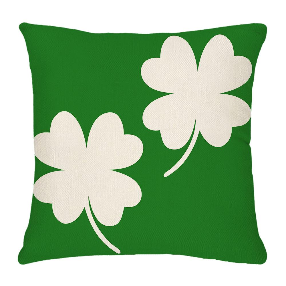 Four-leaf Clover Pillow New Sofa Cushion Cover National Day Green Pillow St. Patrick's Day Pillow Cover