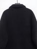 2024 Autumn/Winter Black Casual Fleece Long Sleeve Stand Collar Overcoat Jacket
