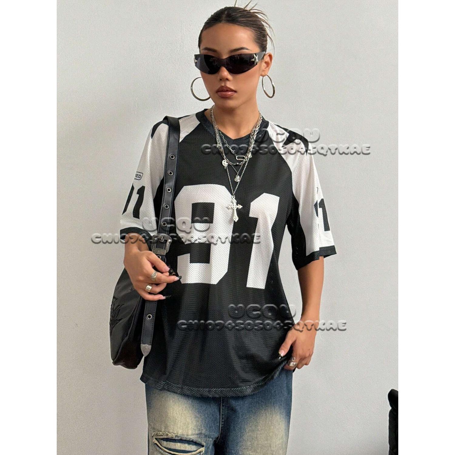 

Мужская и женская дышащая футболка свободного кроя с цифровой печатью в стиле колор-блок, футболка с принтом на весну/лето, женский топ, уличный топ 5XL