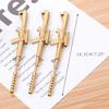 3Pcs/Set New Arrival Creative Stationery Gun Gel Pen Replaceable Pen Refill for Toy or Gift 0.38mm (Color: Gold)