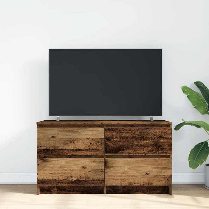 VidaXL Meuble TV vieux bois 100x35x54 cm bois d'ingénierie, banc tv, meuble hifi, centre de divertissement, buffet tv, 861803