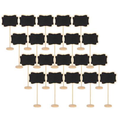 20pcs Wooden Blackboard Vertical Writing Notice Plant Decorative Signs Tags Garden Labels DIY