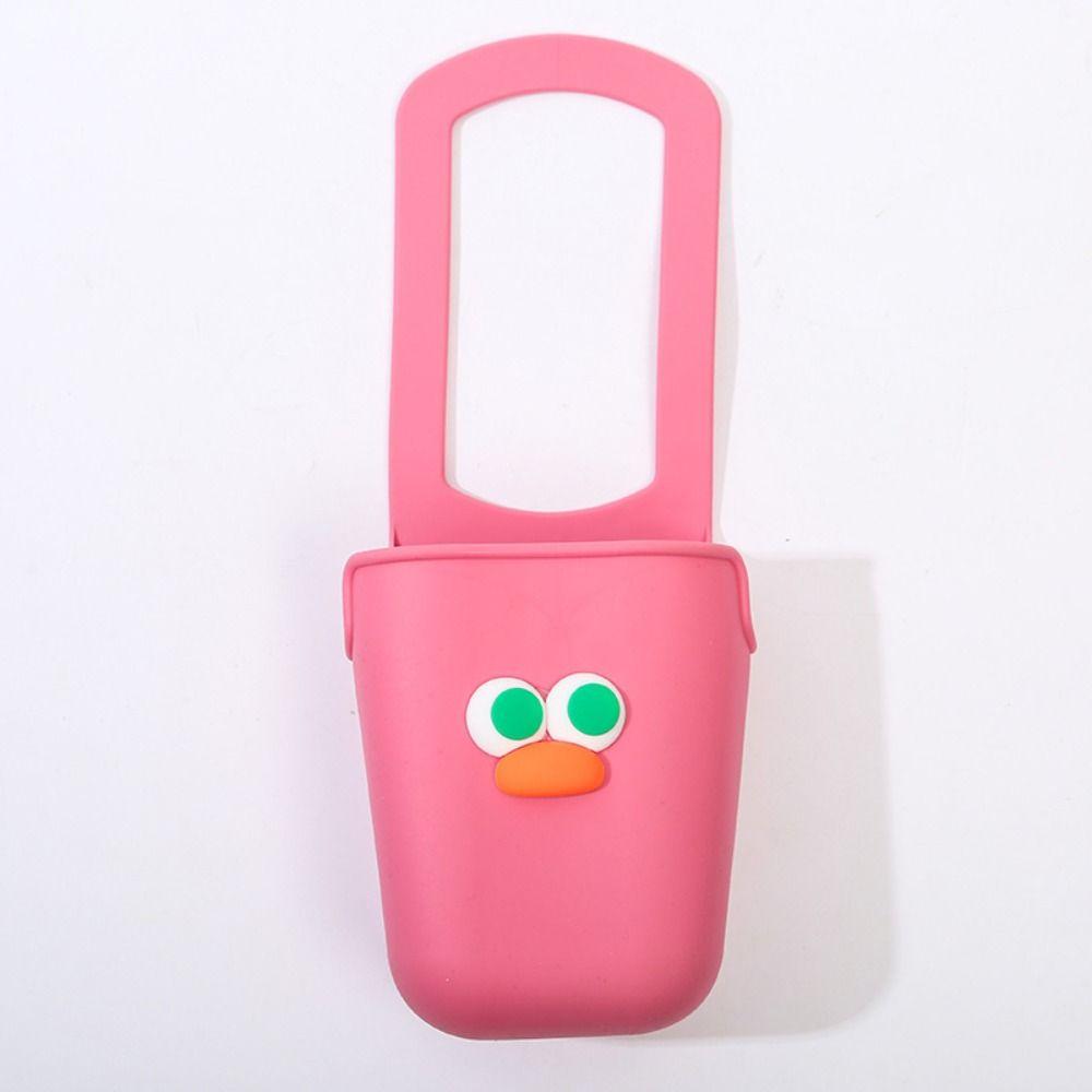 Cartoon Face Baby Stroller Cup Rack Large Capacity Kitchen Storage Bag Silicone Cup Holders  Bath