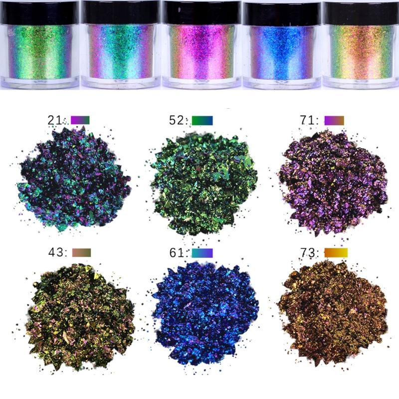 Nail Powder Flake Colorful Coarse Cloud Brocade Powder Handmade DIY Face Body Makeup Nail Art Decoration Supp