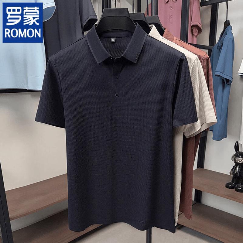 ROMON Men's Seamless Breathable Polo Shirt