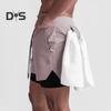 Herren-Shorts, einfarbiges Design, elastischer Bund, Kordelzug, lässige Shorts, doppellagig, schnelltrocknend, atmungsaktiv