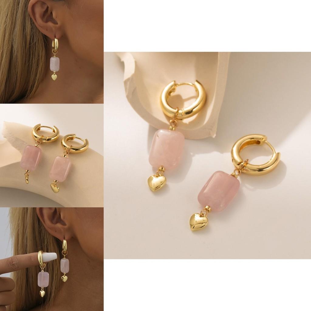 Trendy Light Purple Heart Earrings For Women Statement Jewelry Wholesale