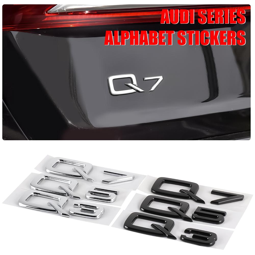 ABS Car Body Rear Trunk Stickers Q3 Q5 Q7 A4L A6L A8L Emblem Auto Tail Badge Replacement Decals for Q1 A4 B8 A3 8P A6 C7 8V TT