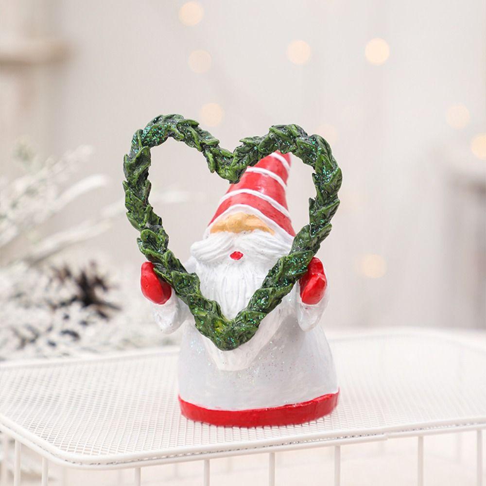 Resin Christmas Gnome Ornament Cute Santa Claus Statue Holiday Festive Decor
