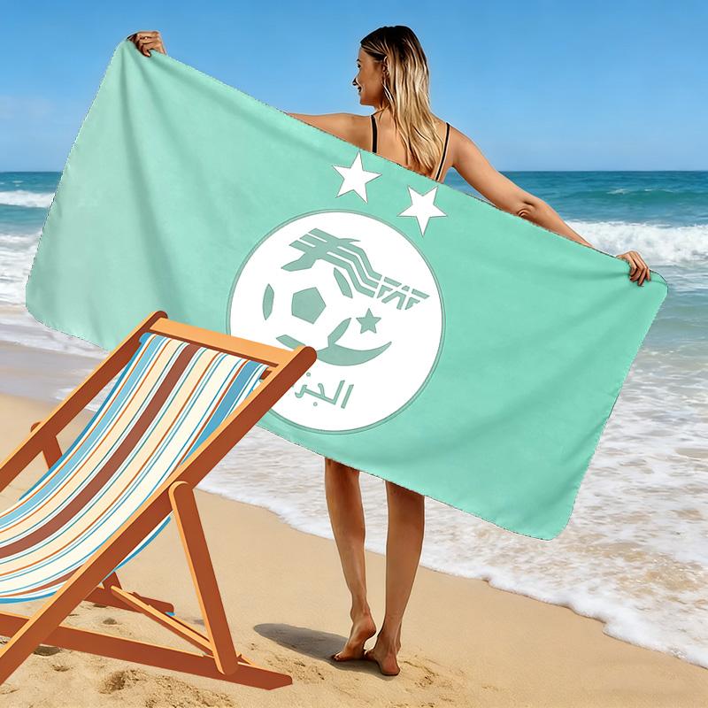 Algeria National Football Team Print Beach Towel, Large Soft Quick Dry Towel for Beach Camping Swimming