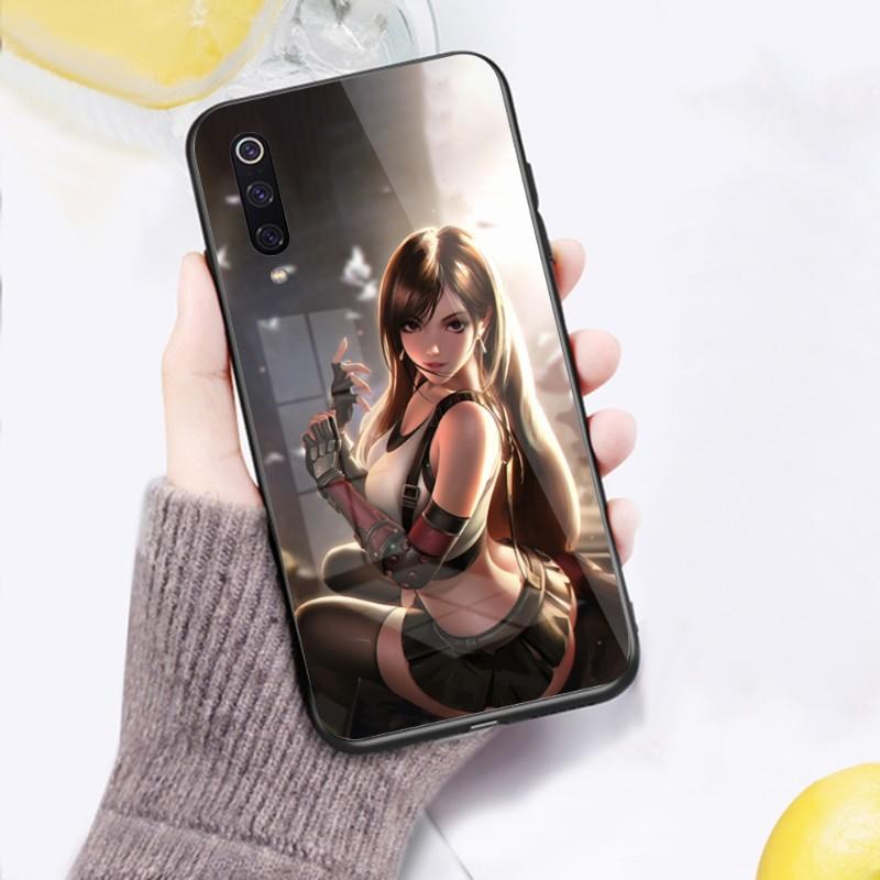 

Милый чехол для телефона Tifa Lockhart Final для Xiaomi 12 11T 10 9 Redmi Note 11 10 10S Pro Redmi 9 9A 8, черный стеклянный чехол из поликарбоната Redmi 9T